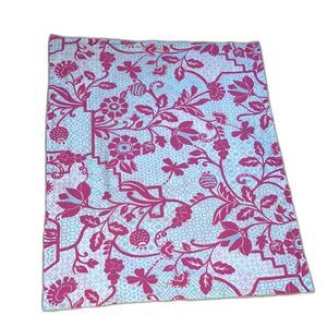 POTTERY BARN KIDS Royal Life Floral Pillow Sham Pink Blue White Organic Cotton